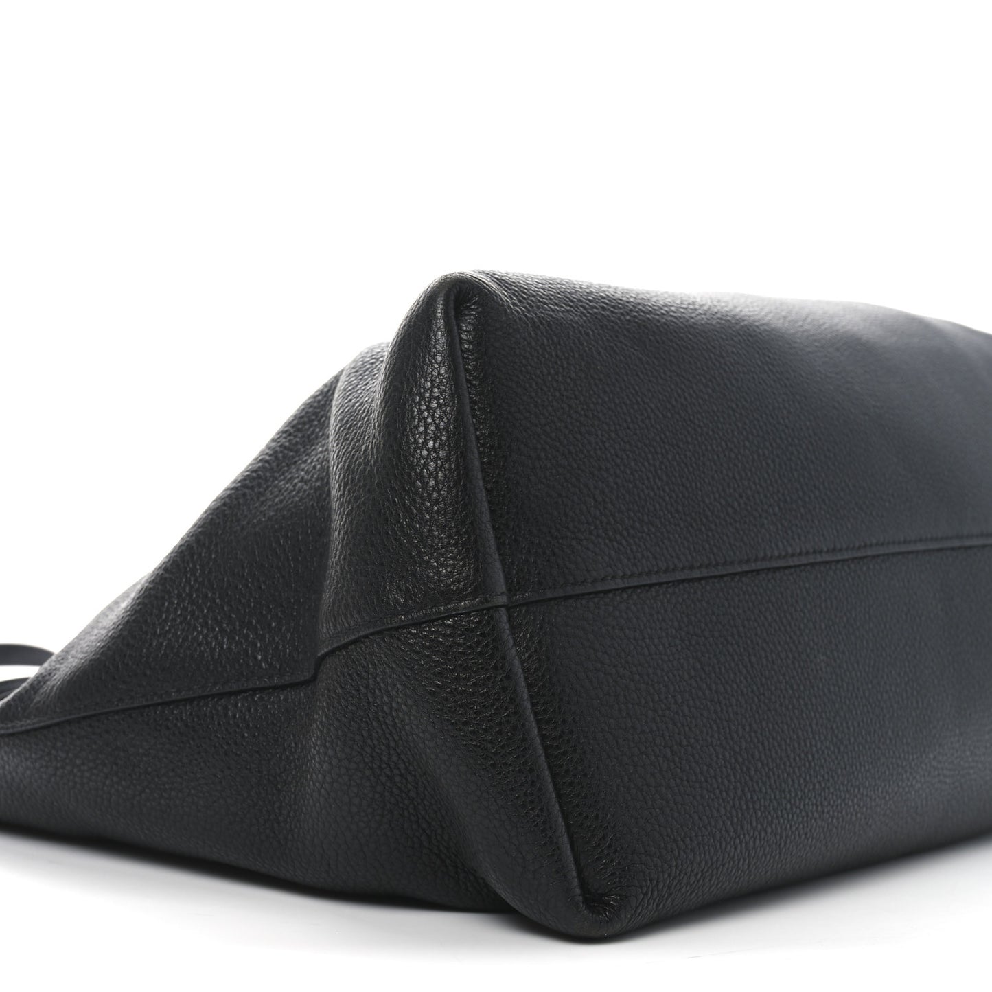 Vitello Daino Pocket Shopping Tote Black