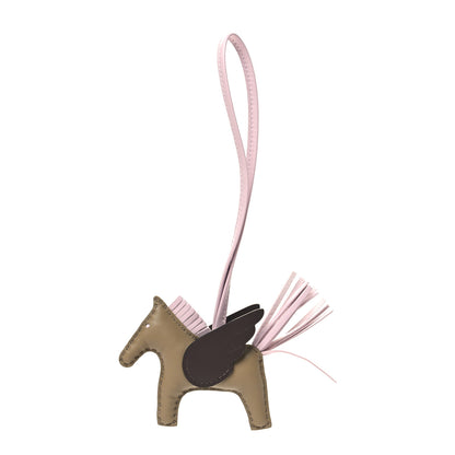 Hermes Milo Lambskin Grigri Rodeo Pegase Horse Bag Charm PM Beige Marfa Mauve Pale Moka 1 of 4