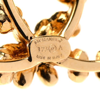Chanel Metal Bead Crystal CC Drop Earrings Gold 4 of 4