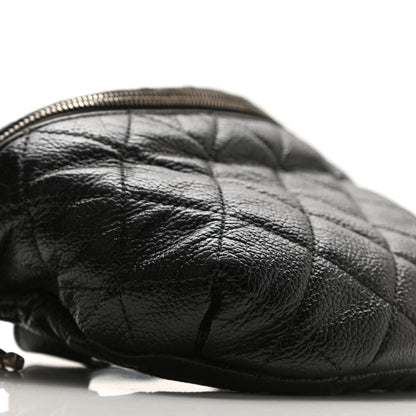 Chanel Grained Calfskin Quilted Waist Belt Bag Black 9 of 10