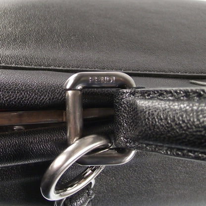 Fendi Goatskin Large Peekaboo Iconic Satchel Black Lampone 9 of 14