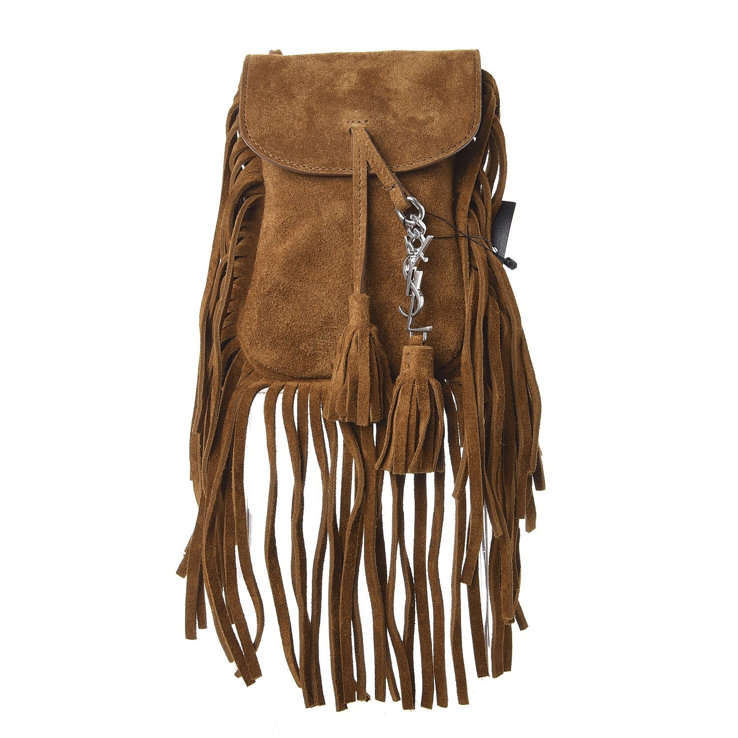 Saint Laurent Suede Fringe Toy Monogram Anita Crossbody Bag Light Ocre 1 of 7