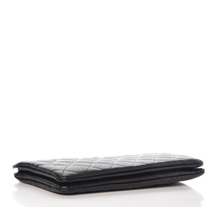Chanel Iridescent Caviar Quilted Small Zipped Clutch Black 4 of 9