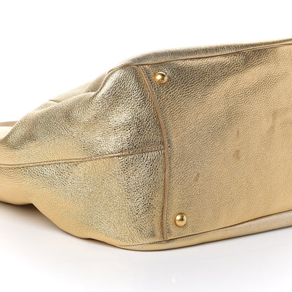 Prada Metallic Vitello Daino Side Pocket Hobo Platino 7 of 8