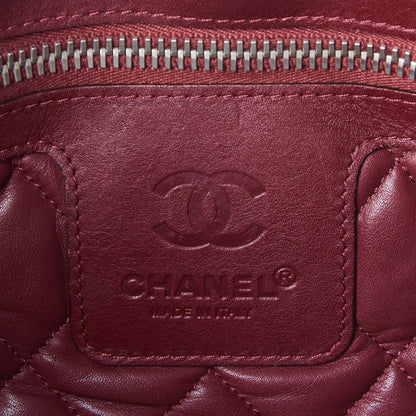 Chanel Lambskin Quilted Large Coco Cocoon Tote White Burgundy 8 of 10