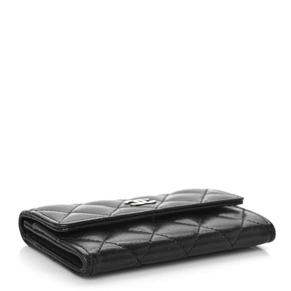 Chanel Lambskin Quilted Flap Card Holder Wallet Black 4 of 11