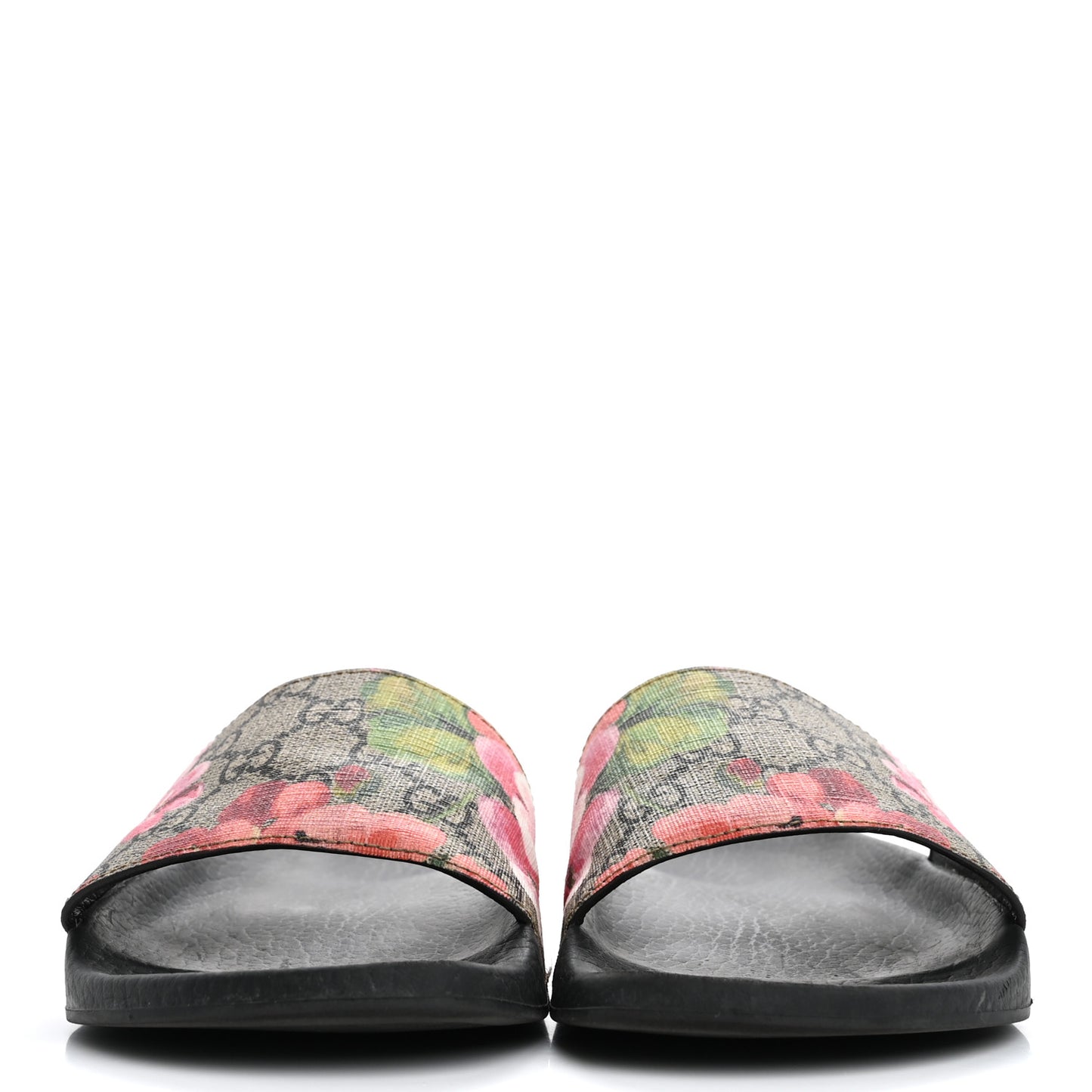 GG Supreme Monogram Blooms Slide Sandals 36 Beige Multicolor