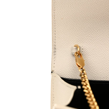 Saint Laurent Grain De Poudre Monogram Uptown Chain Wallet Crema Soft 11 of 12