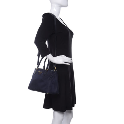 Prada Tessuto Nylon Soft Calf Small Tote Black 2 of 9