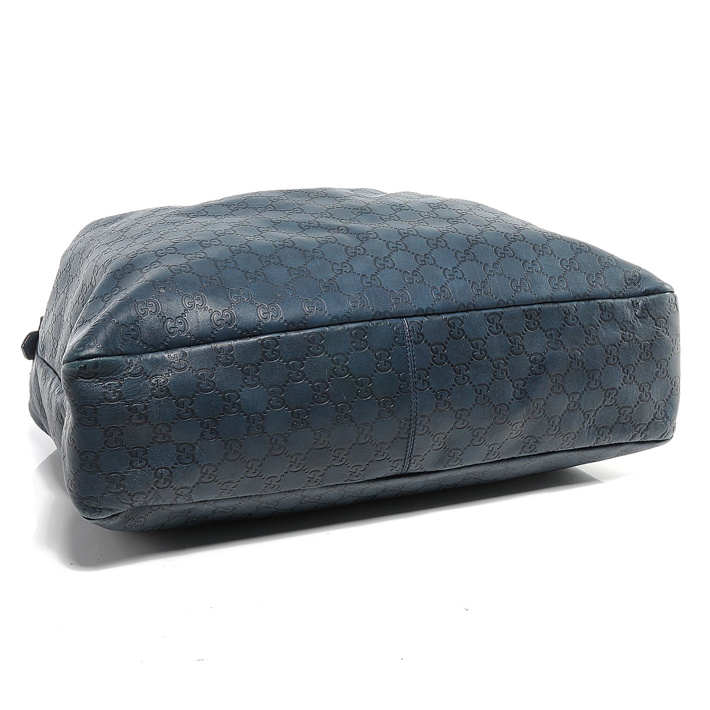 Guccissima Large Horsebit Chain Hobo Blue