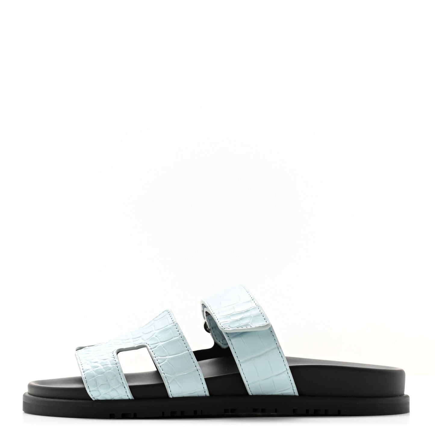 Matte Alligator Womens Chypre Sandals 38.5 Bleu Pastel