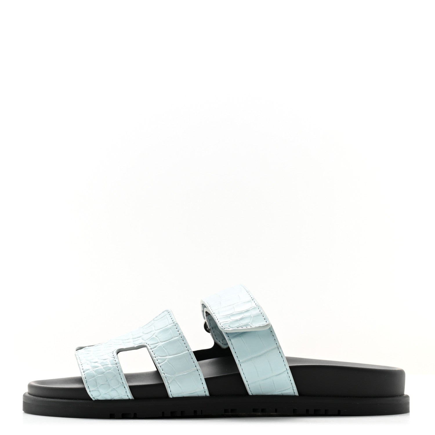 Hermes Matte Alligator Womens Chypre Sandals 38.5 Bleu Pastel 1 of 9