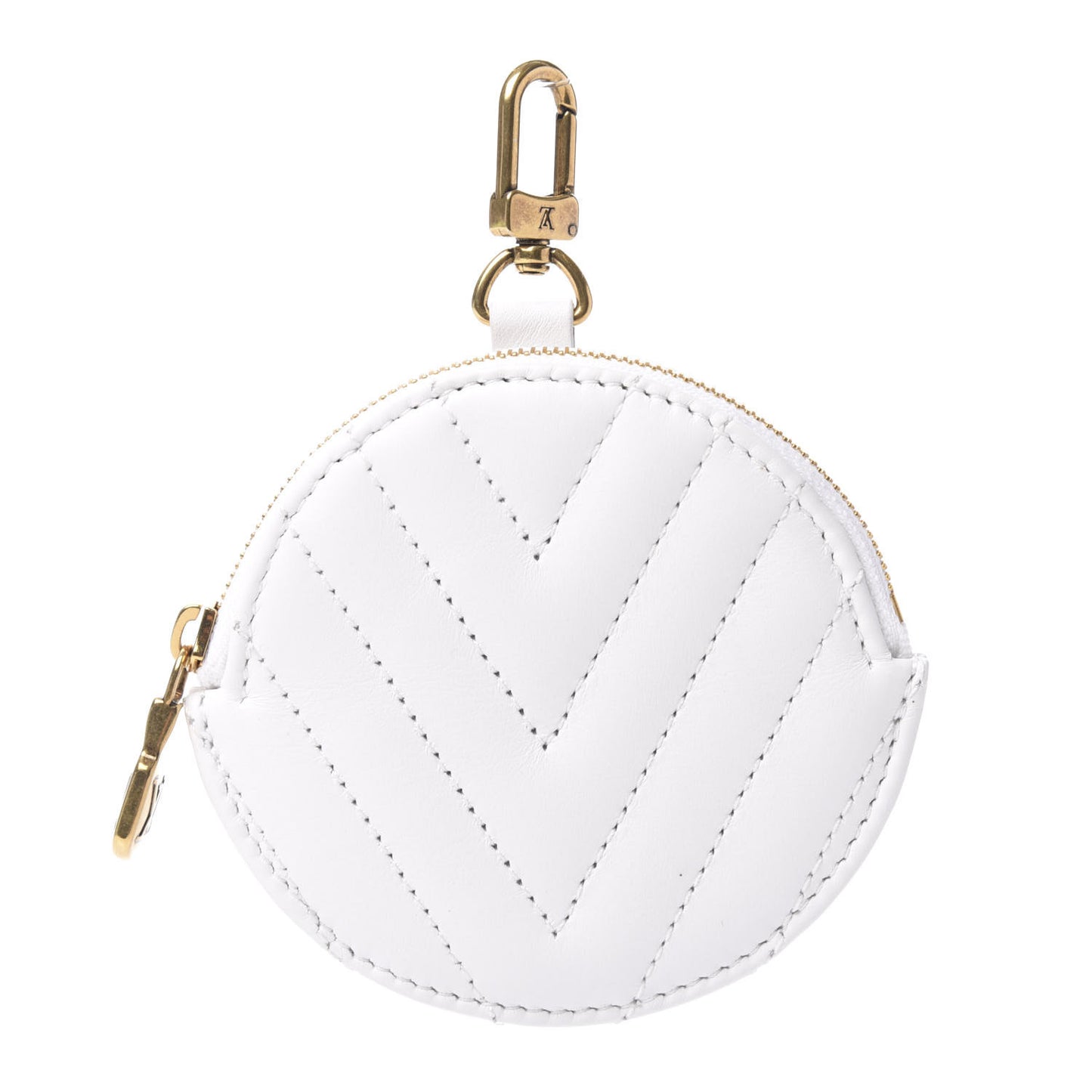 Calfskin New Wave Multi Pochette Round Coin Purse Snow