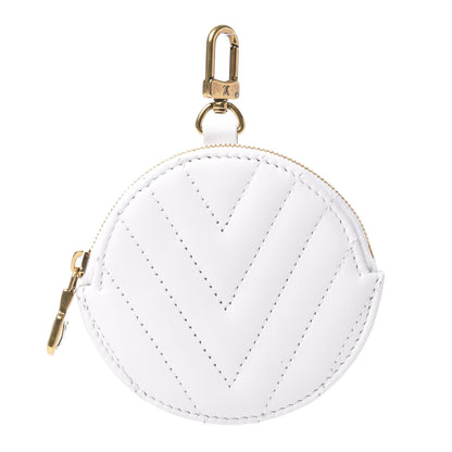 Louis Vuitton Calfskin New Wave Multi Pochette Round Coin Purse Snow 1 of 8