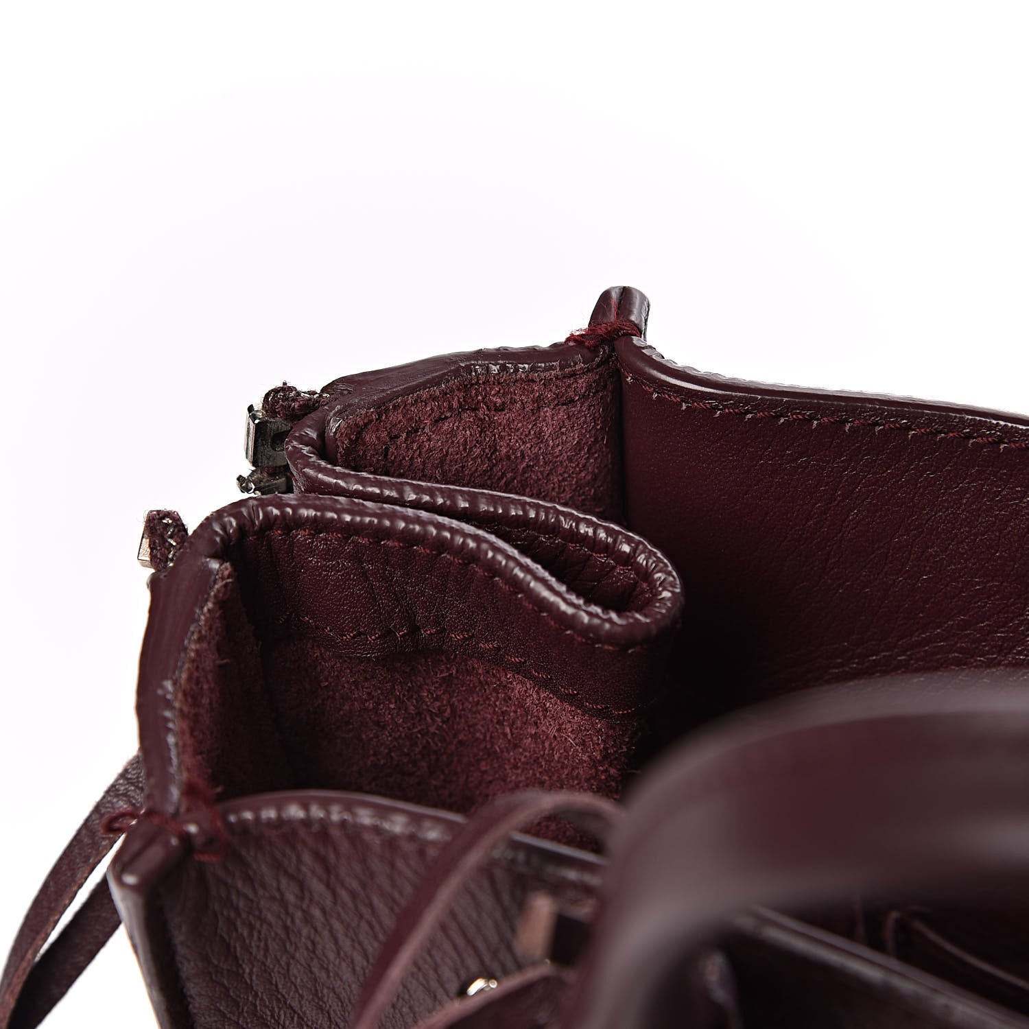 Balenciaga Calfskin Papier Mini A4 Zip Around Tote Rouge Aubergine 8 of 12