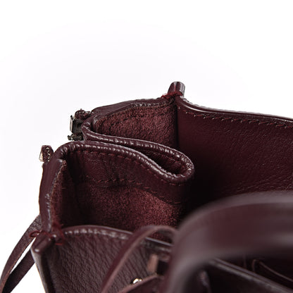 Balenciaga Calfskin Papier Mini A4 Zip Around Tote Rouge Aubergine 8 of 12