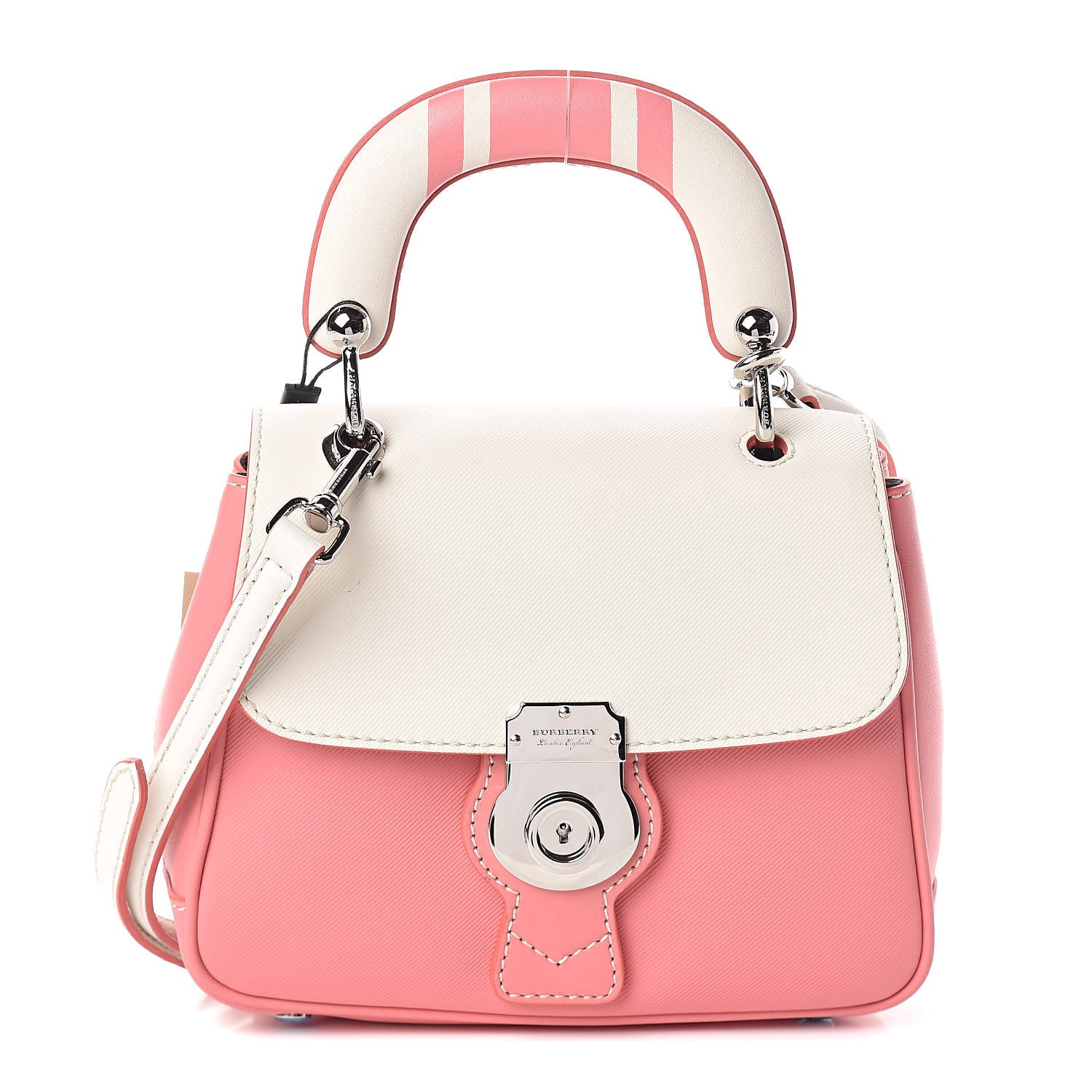 Burberry Trench Calfskin Small DK88 Top Handle Bag Sugar Pink Natural 1 of 8