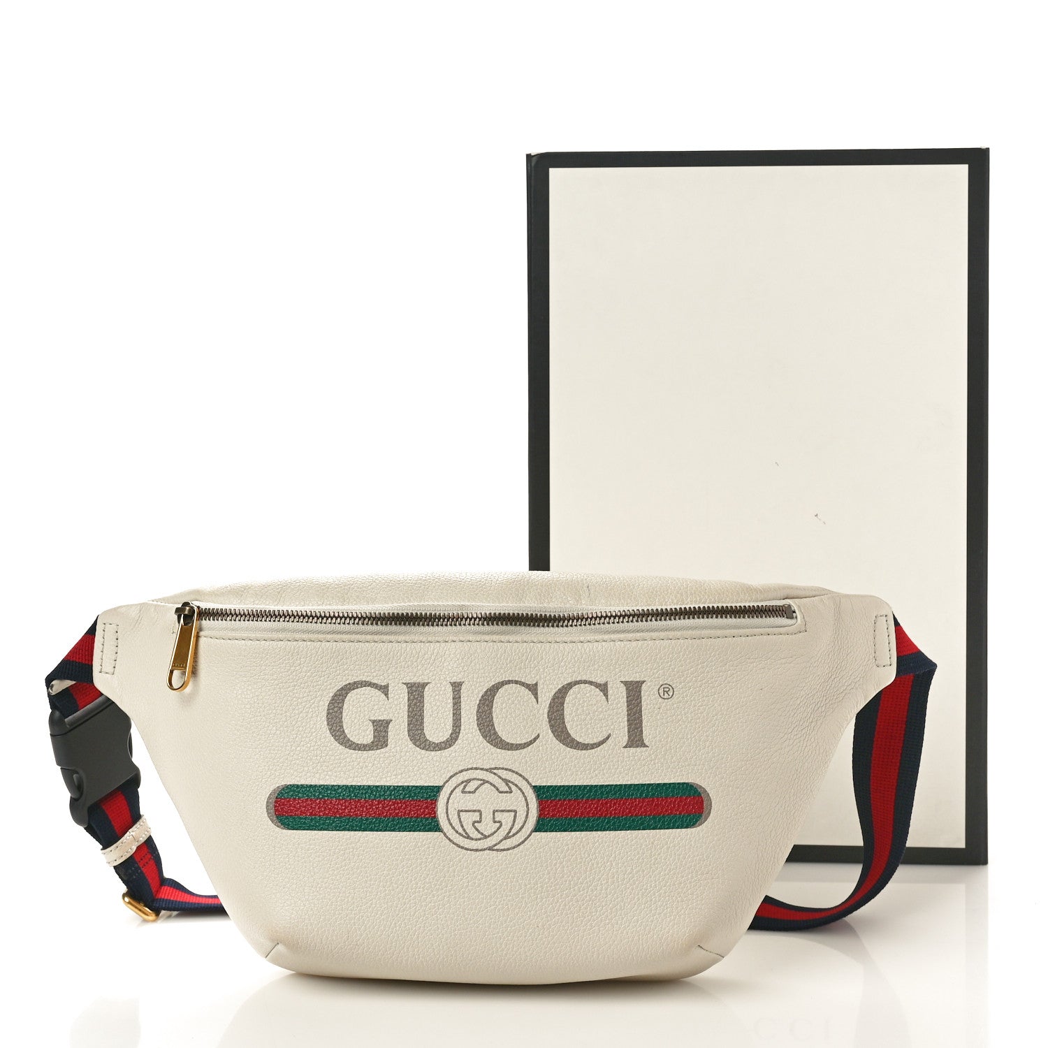 Gucci Grained Calfskin Logo Belt Bag White 12 of 12