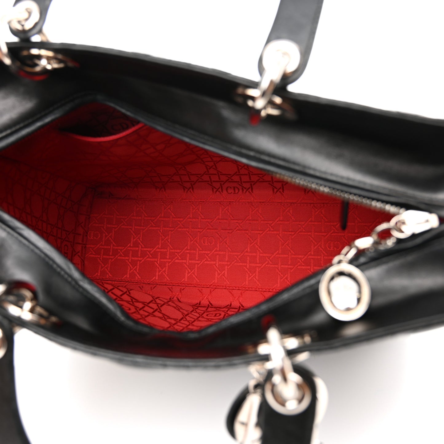Lambskin Cannage Large Lady Dior Black