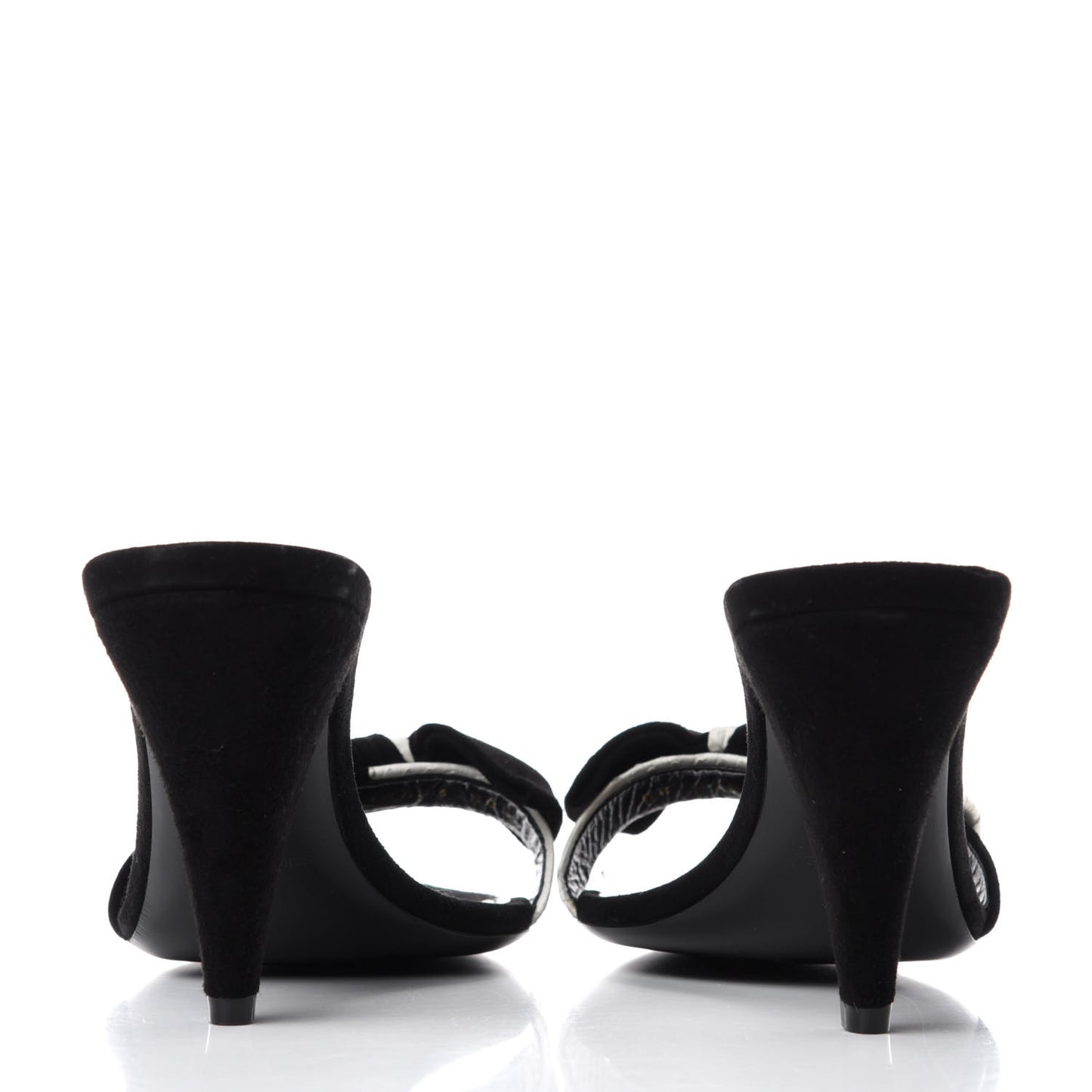 Suede Snakeskin Ayers Sandals 38.5 Black White