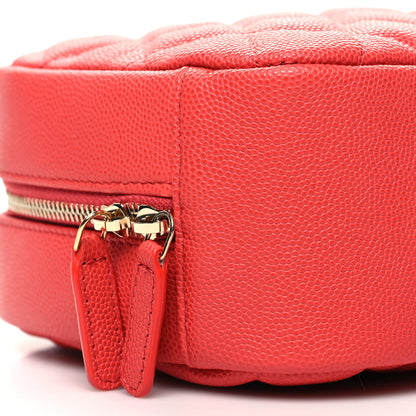 Chanel Caviar Quilted Medium Curvy Pouch Cosmetic Case Red 9 of 10