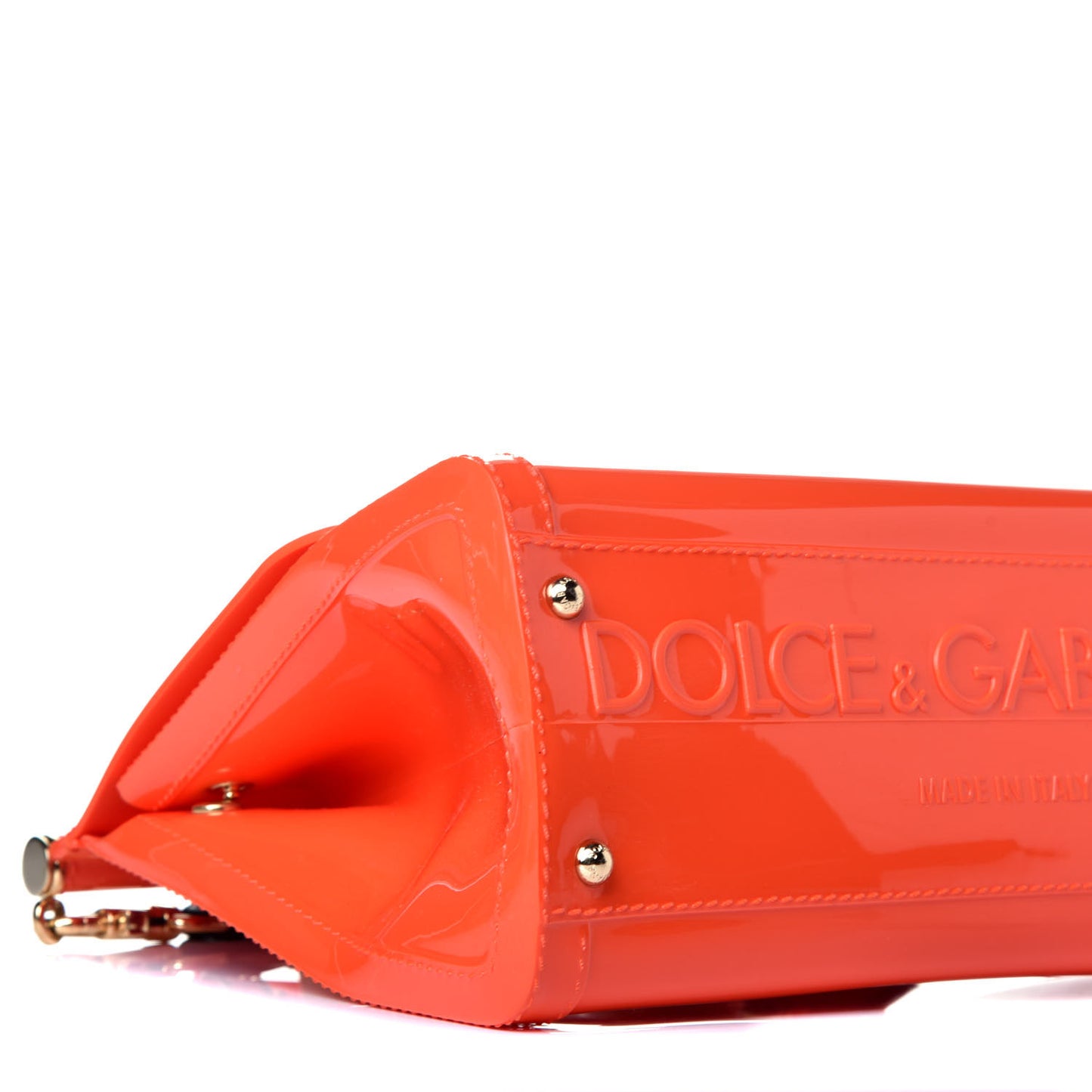 Rubber Semi Transparent Miss Sicily Satchel Orange