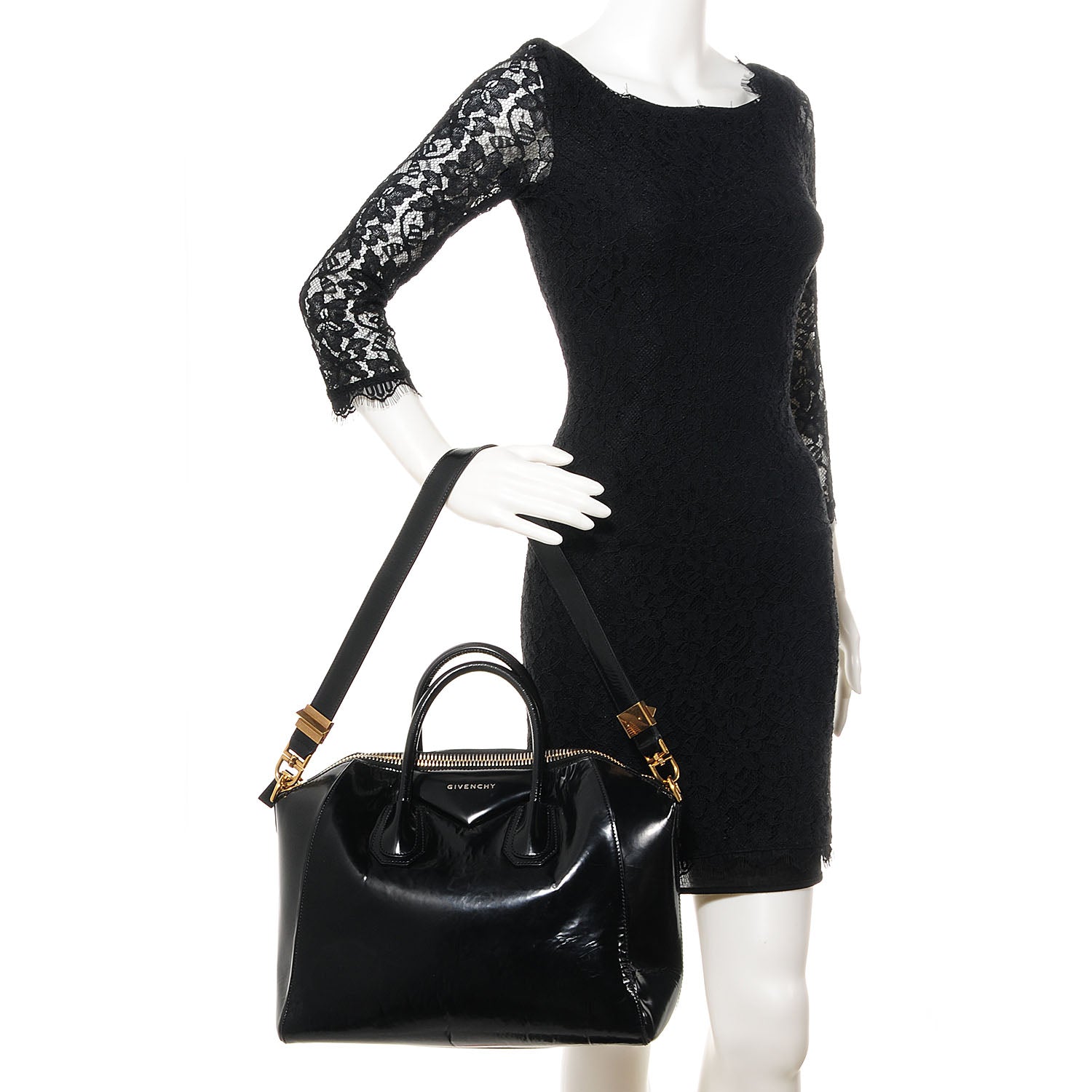 Givenchy Patent Calfskin Medium Antigona Black 2 of 11