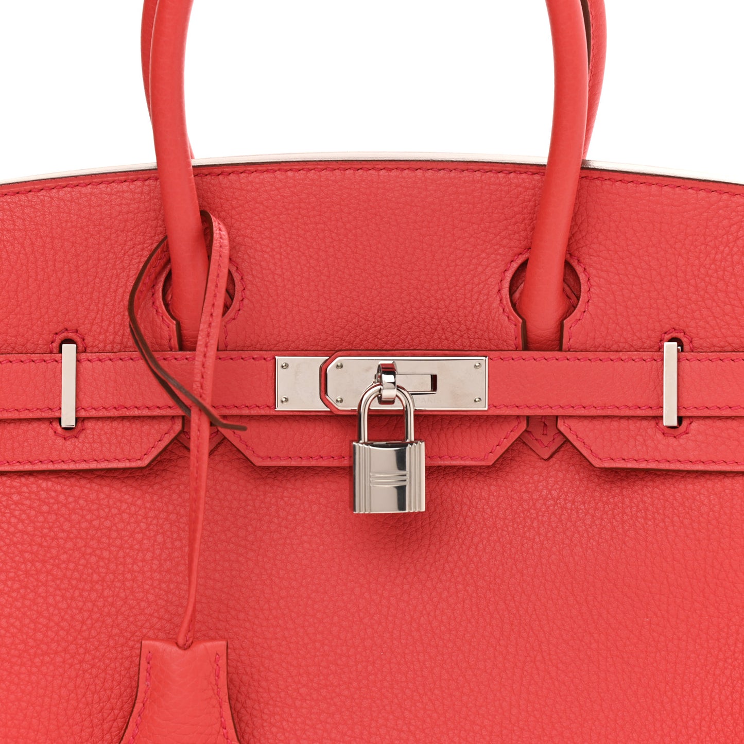 Taurillon Clemence Birkin 30 Rouge Pivoine