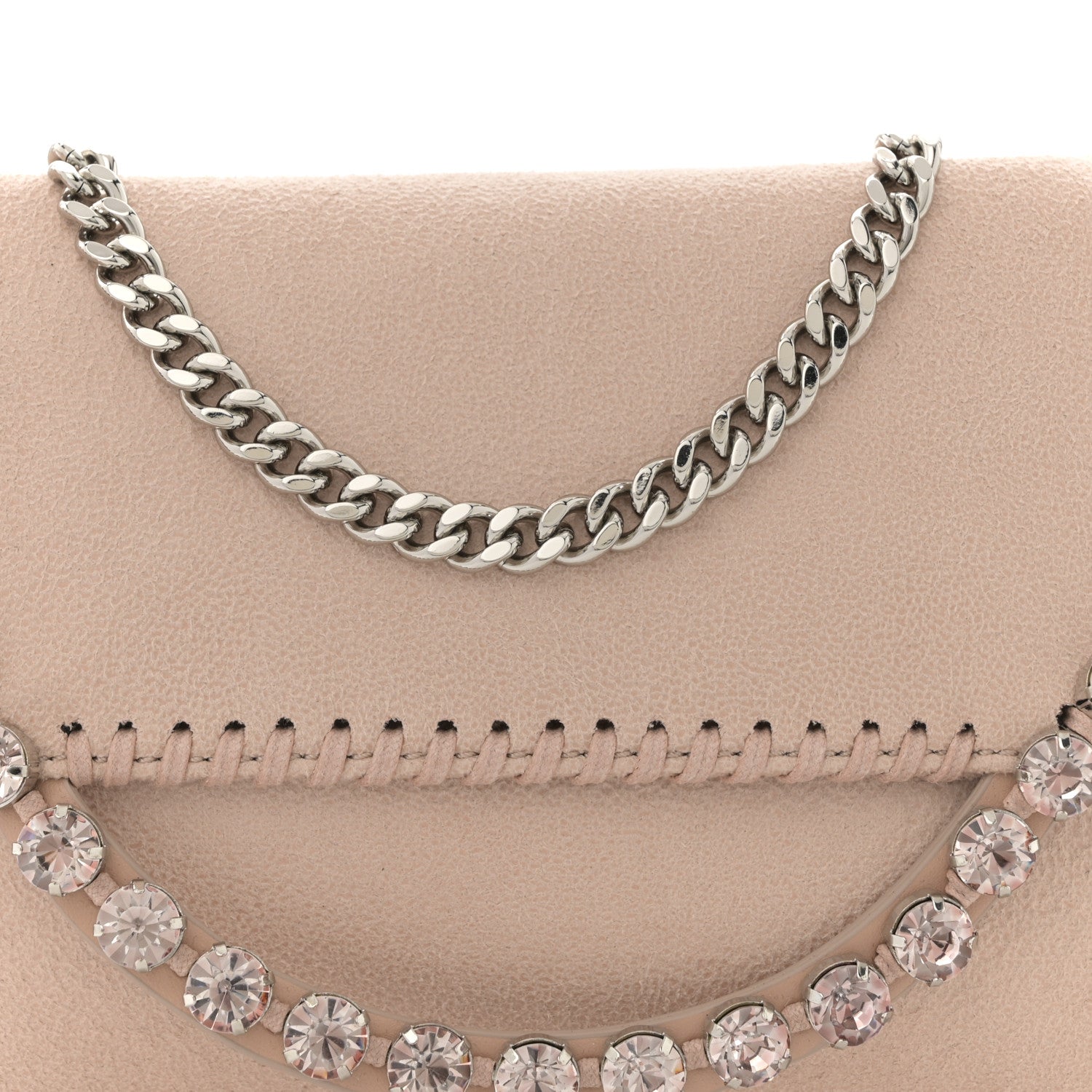 Stella McCartney Shaggy Deer Mini Fold Over Falabella Crystal Crossbody Blush Nude 7 of 10