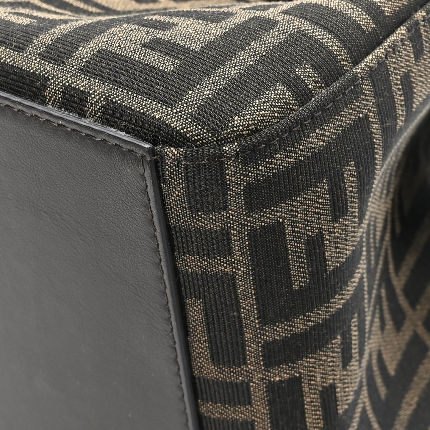 Fabric Jacquard Vitello Grace FF 1974 Mini Fendi Origami Tobacco Moro Ebano