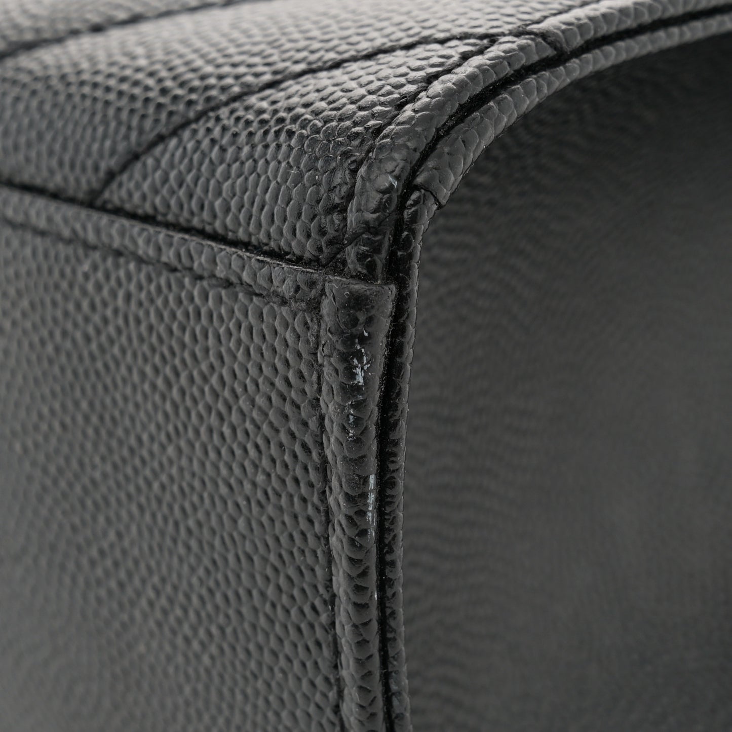 Grain De Poudre Matelasse Chevron Large Monogram Satchel Black