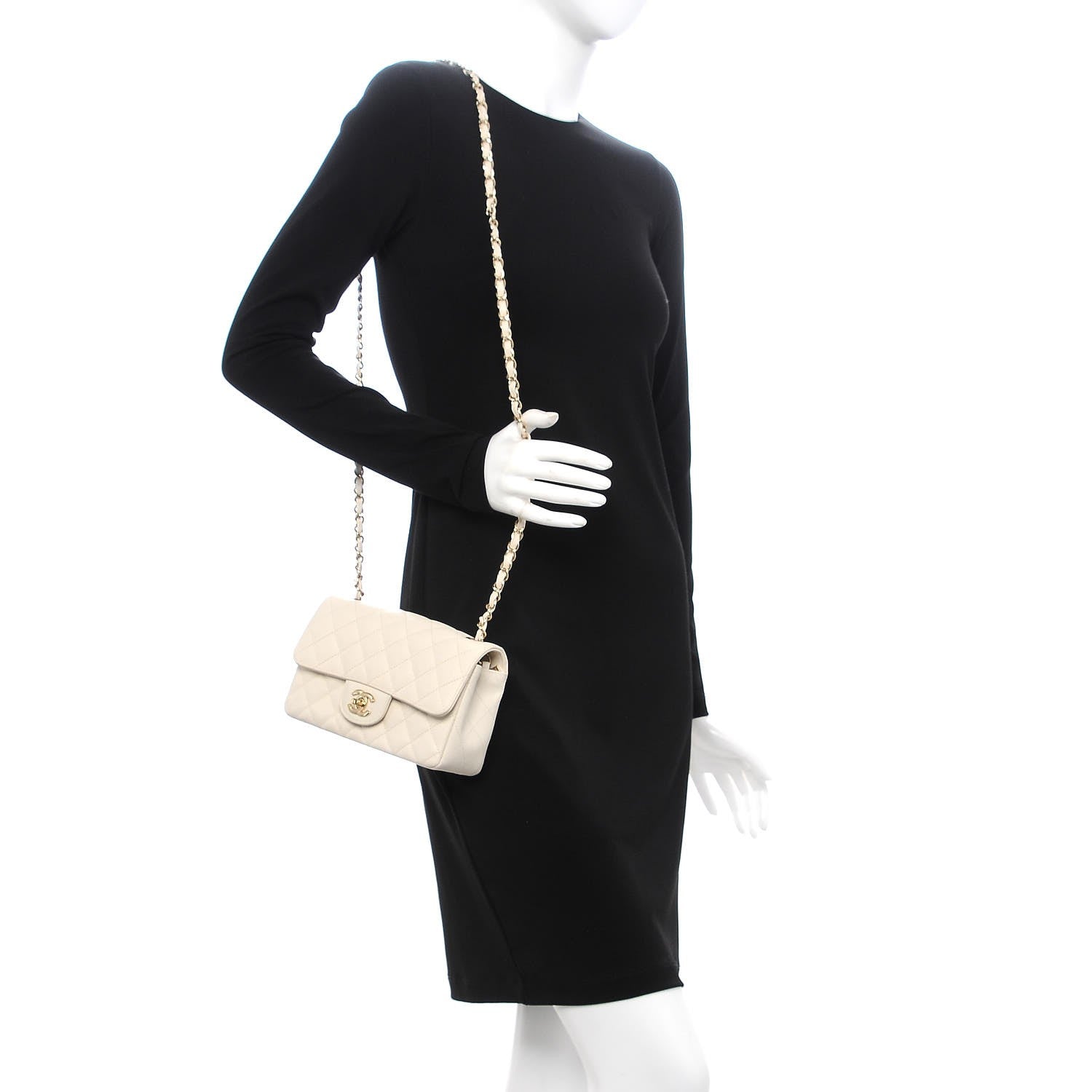 Chanel Caviar Quilted Mini Rectangular Flap White 2 of 7