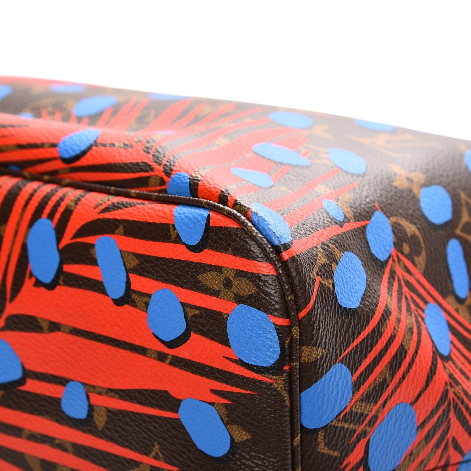 Louis Vuitton Monogram Jungle Dots Neo Neverfull MM Coquelicot Denim 9 of 9