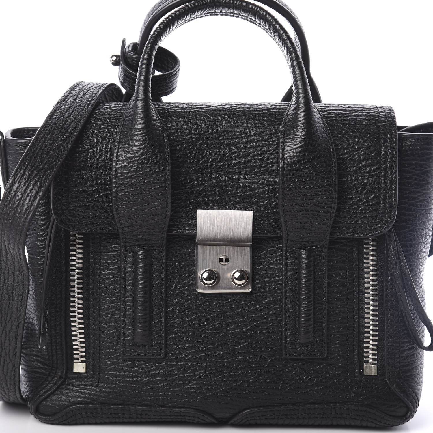 3.1 Phillip Lim 3.1 Textured Calfskin Mini Pashli Satchel Black 7 of 9