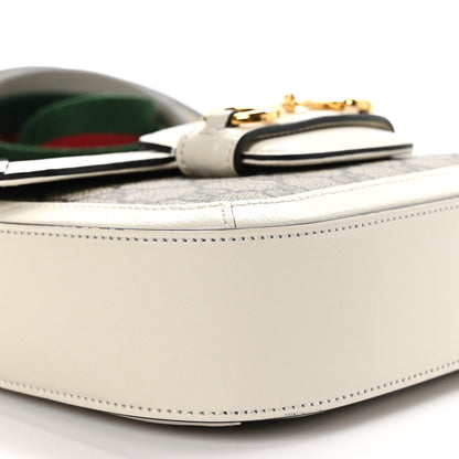 Gucci GG Supreme Monogram Web Mini Horsebit 1955 Shoulder Bag Beige Mystic White 9 of 10
