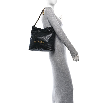 Chanel Shiny Calfskin Quilted Small Chanel 22 Black 2 of 12