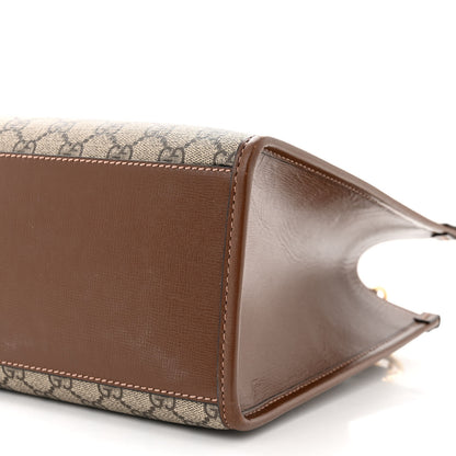 Gucci GG Supreme Monogram Azalea Calfskin Small Retro Interlocking G Tote Bag Beige Ebony Brown Sugar 10 of 10