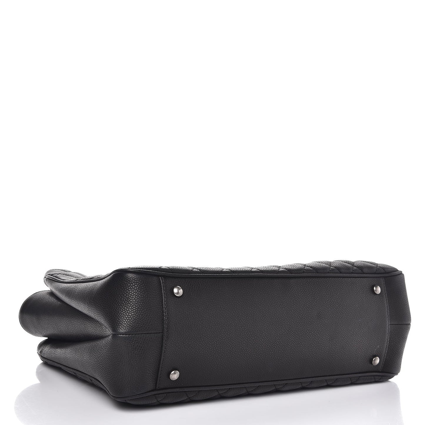 Caviar Quilted Medium Rock In Rome Tote Black