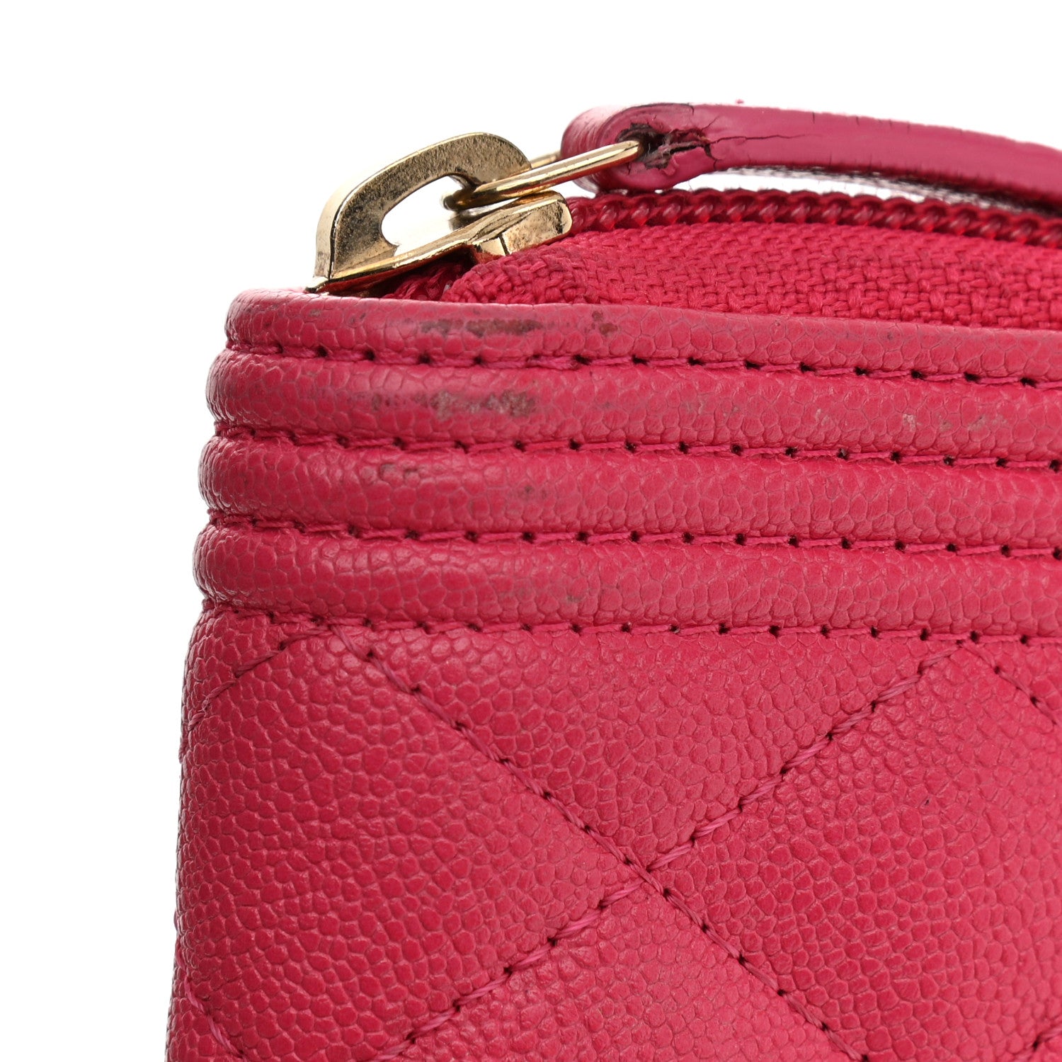 Chanel Caviar Quilted Boy Zip Around Coin Purse Wallet Fuchsia 8 of 9