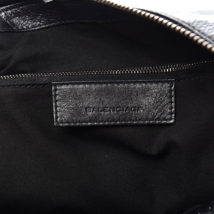 Balenciaga Agneau Classic Silver Hardware Weekender Black 6 of 13