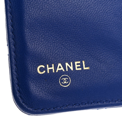 Chanel Lambskin Quilted Yen Wallet Blue 6 of 9