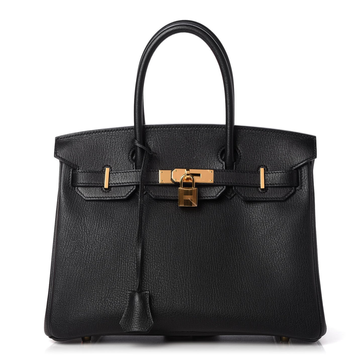 Chevre de Coromandel Horseshoe Birkin 30 Black