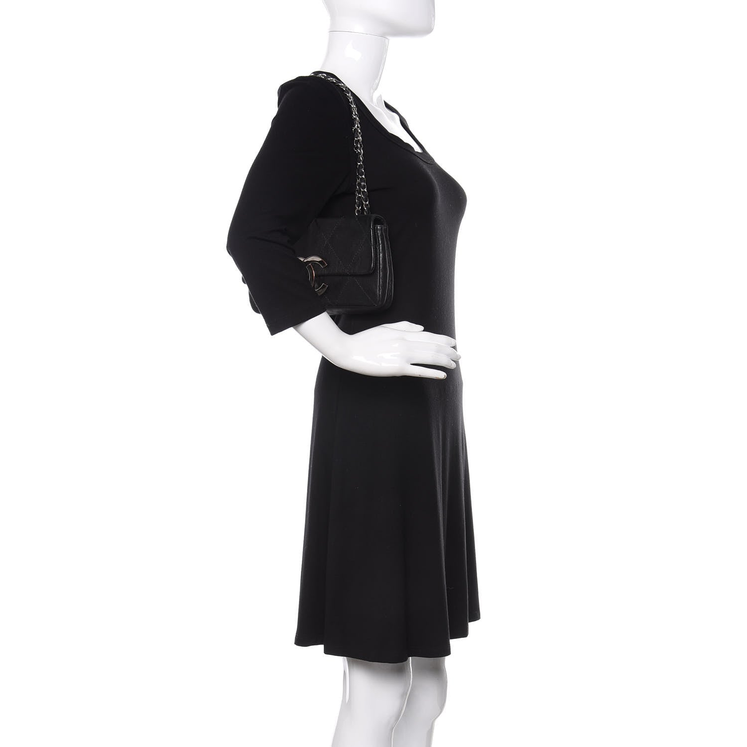 Chanel Lambskin Diamond Stitched CC East West Flap Black 2 of 12