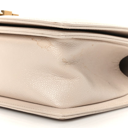 Chanel Caviar Chevron Quilted Medium Boy Flap Light Beige 9 of 9