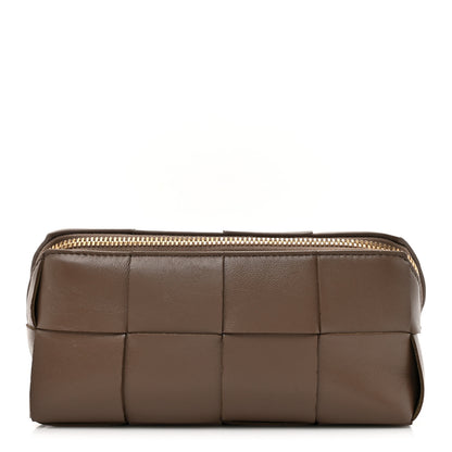 Bottega Veneta Nappa Maxi Intrecciato Beauty Case Taupe Grey 1 of 8