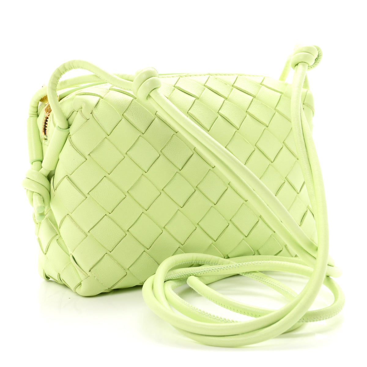 Nappa Intrecciato Mini Loop Camera Bag Fennel
