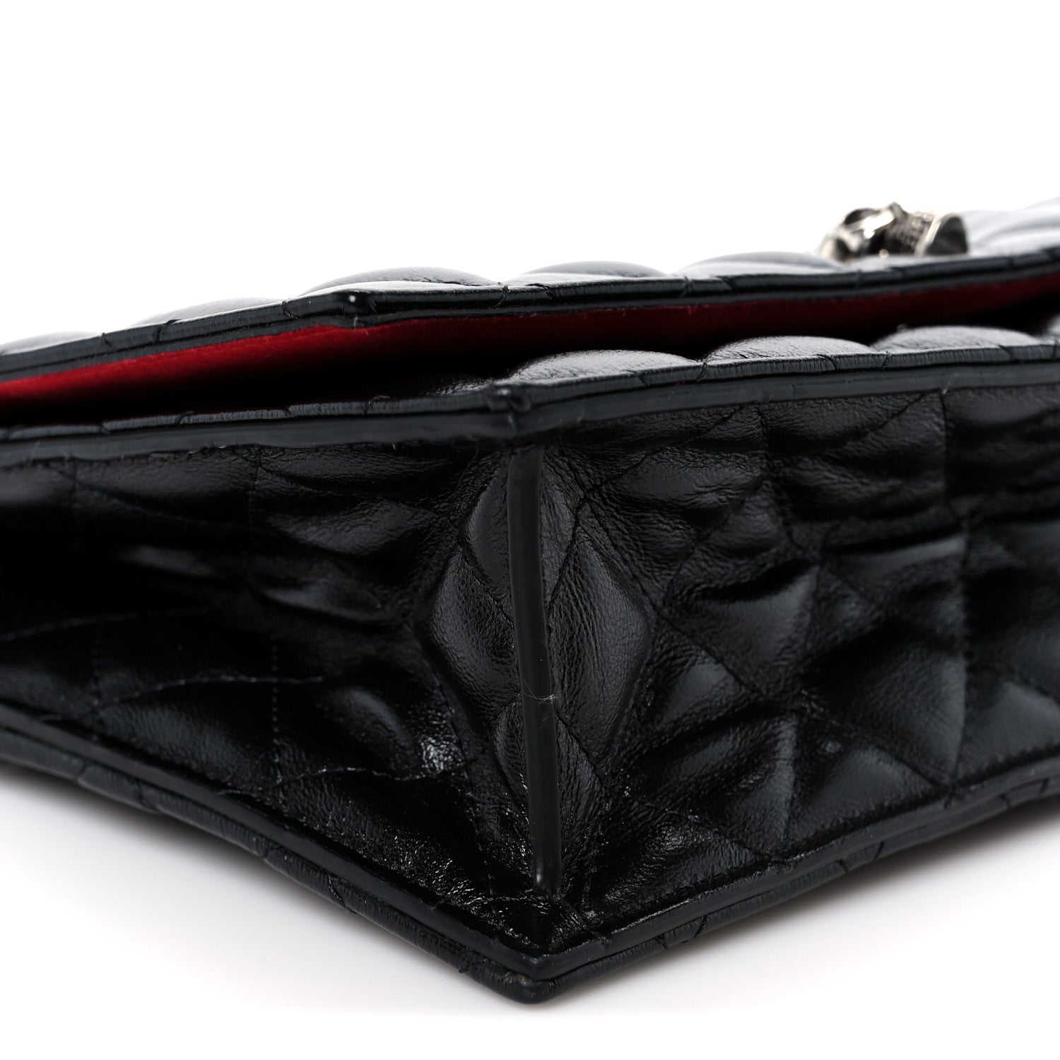 Alexander McQueen Calfskin Quilted Medium Skull Chain Crossbody Bag Black 9 of 10