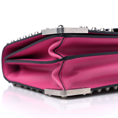 Prada City Calf Saffiano Studded Cahier Bag Fuxia Black 7 of 10