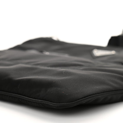 Prada Tessuto Nylon Saffiano Flat Messenger Bag Black 8 of 9