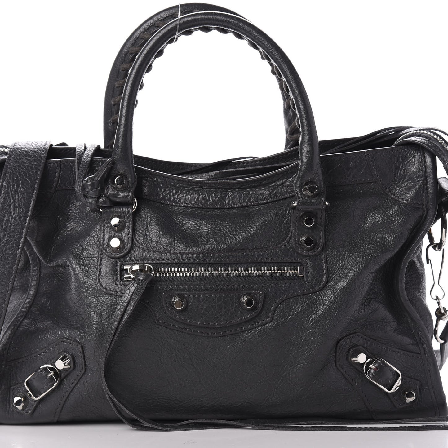 Agneau Classic Silver Hardware S City Black Gris Fossile